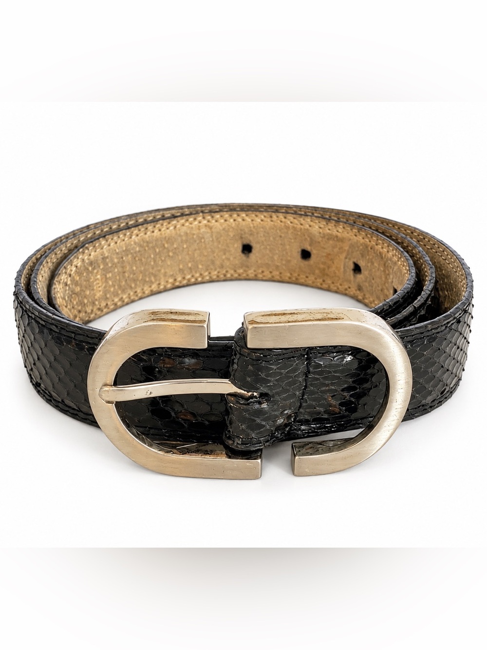 COPY - Genuine Snakeskin Belt Black XL